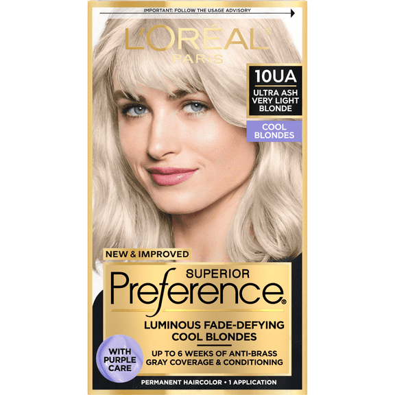 L'Oreal Paris Superior Preference Hair Color, Ultra Ash Very Light Blonde 10UA