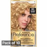 LOreal Paris Superior Preference Permanent Hair Color, 8G Golden Blonde Pack of 10