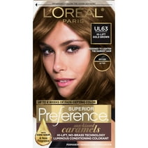 L'Oreal Paris Superior Preference Luminous Fade-Defying Permanent Hair Color, UL63 Hi-Lift Gold Brown, 1 kit