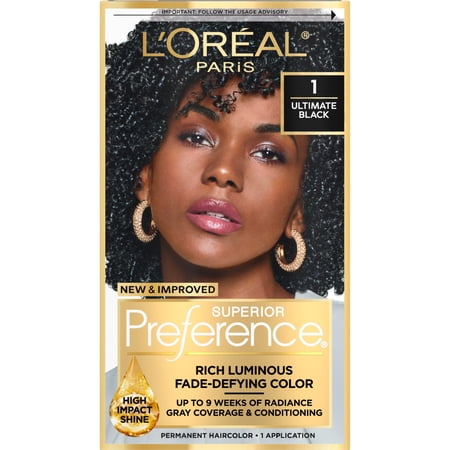 L'Oreal Paris Superior Preference Permanent Fade-Defying Hair Color, 1.0 Ultimate Black, 1 Kit price history and forecast - L’Oréal Paris 071249154946