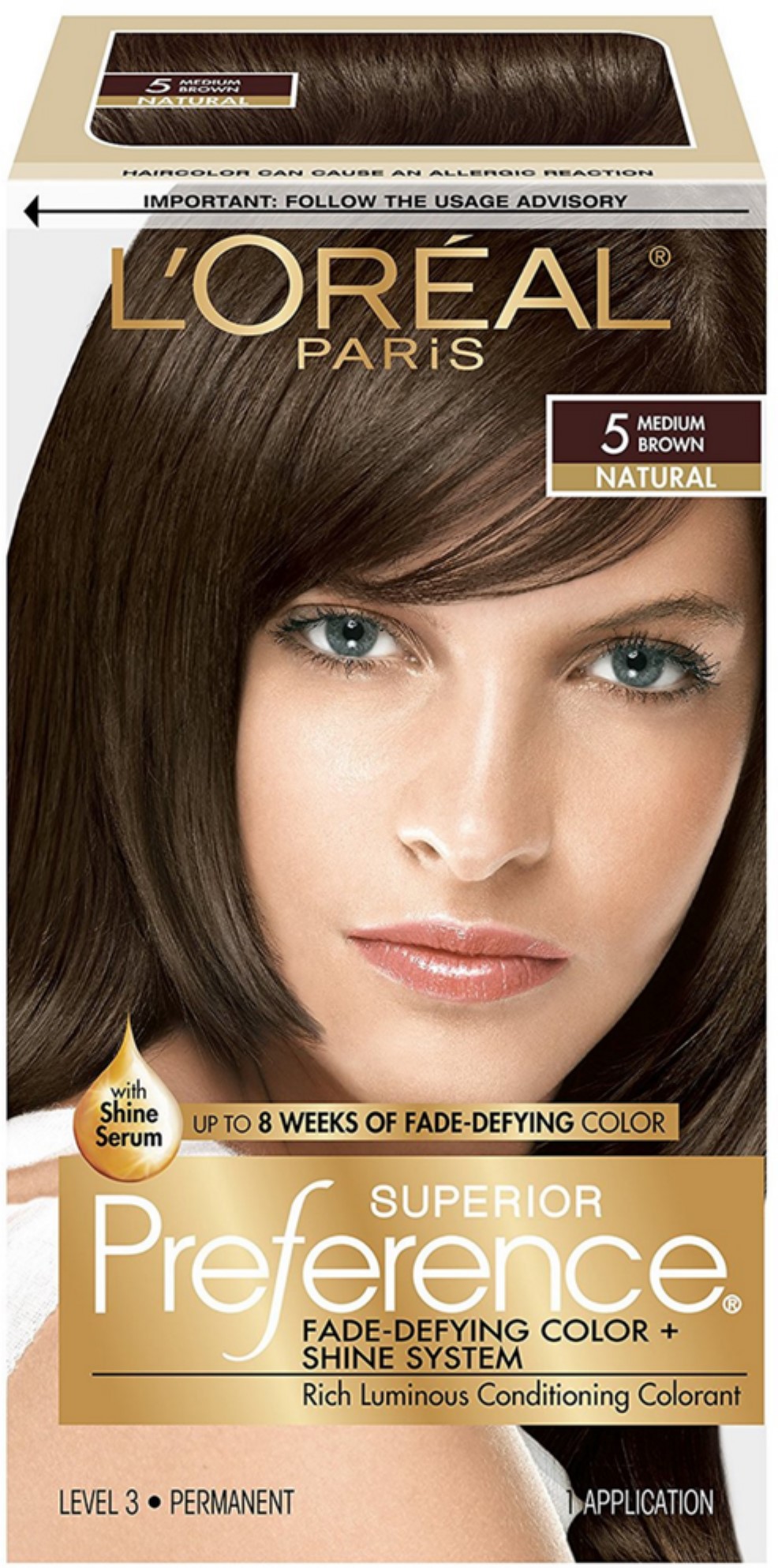 L Oreal Paris Superior Preference Permanent Hair Color 5 Medium Brown 1 Each