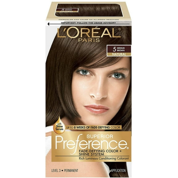 L'Oreal Paris Superior Preference Permanent Hair Color, 5 Medium Brown, 1 Each