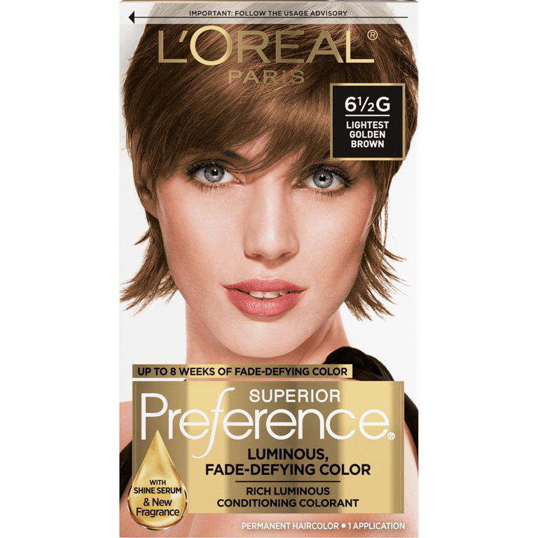 L'Oreal Paris Preference Permanent Hair Color, 6.5G Lightest Golden Brown - Walmart.com