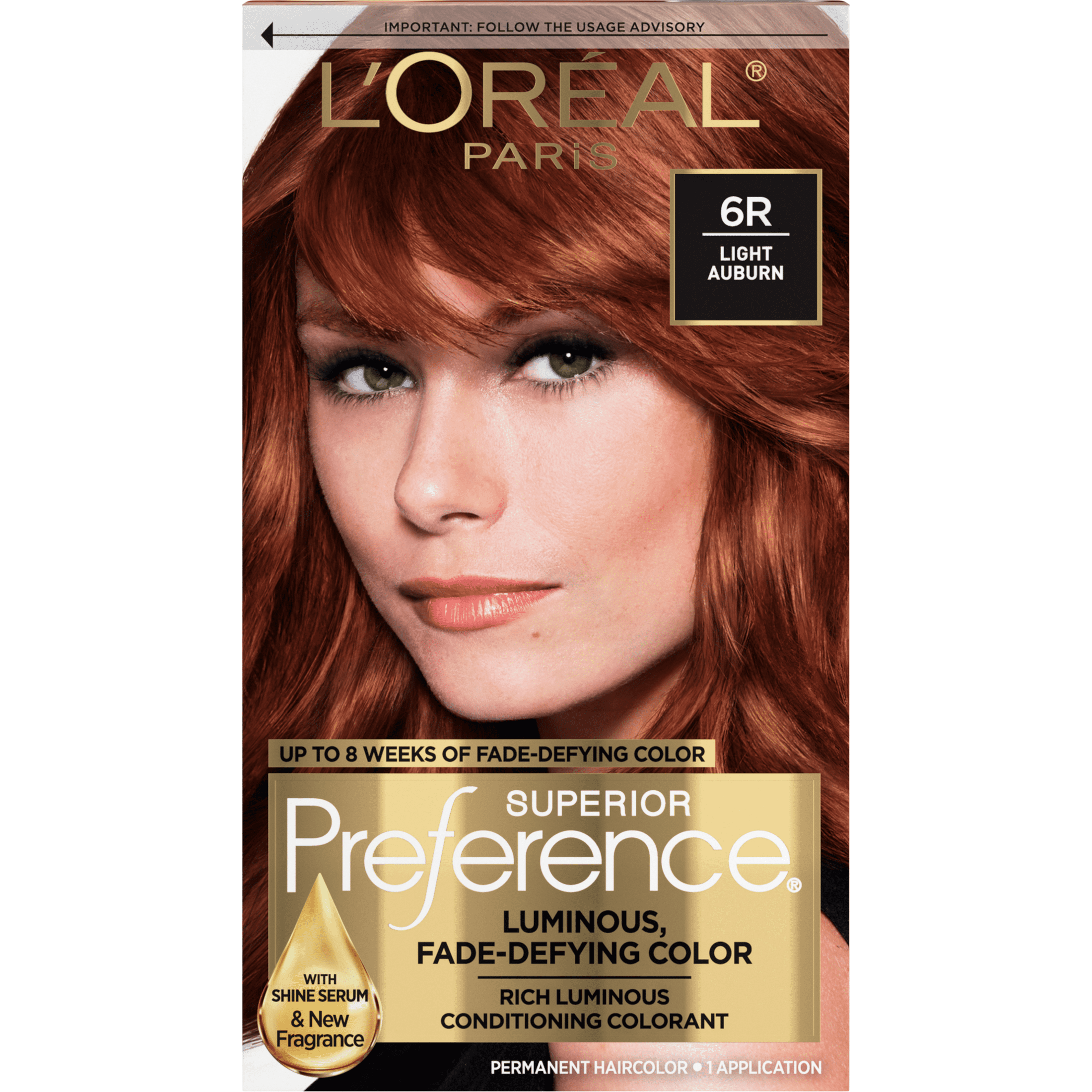 L'Oreal Paris Superior Preference Permanent Hair Color, 6R Light Auburn -  Walmart.Com