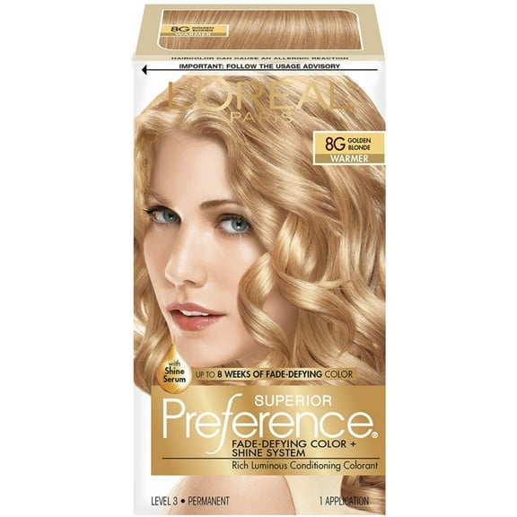L'Oreal Paris Superior Preference Permanent Hair Color, 8G Golden Blonde 1 ea, (Pack of 3)