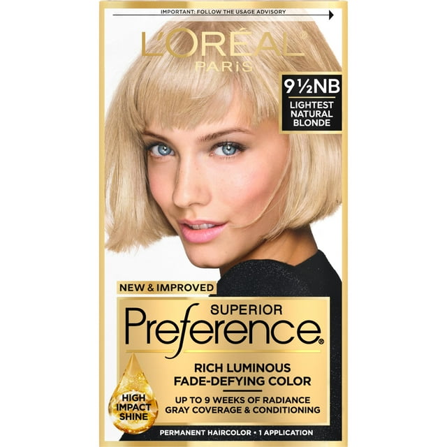 L'Oreal Paris Superior Preference Permanent Hair Color, 9.5NB Lightest Natural Blonde, 1 kit