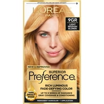 L'Oreal Paris Superior Preference Permanent Hair Color, 9GR Light Golden Reddish Blonde, 1 kit