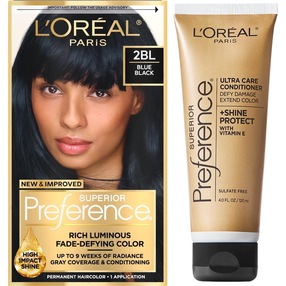 L'Oreal Paris Superior Preference Permanent Hair Color Blue Black PLUS PREFERENCE CONDITIONER
