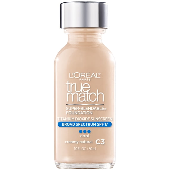 L'Oreal Paris True Match Liquid Foundation Makeup, Natural Finish, C3 Creamy Natural, 1 fl oz - Old Version