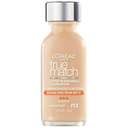 L'Oreal Paris True Match Liquid Foundation Makeup, Natural Finish, N3 Natural Buff, 1 fl oz - Old Version
