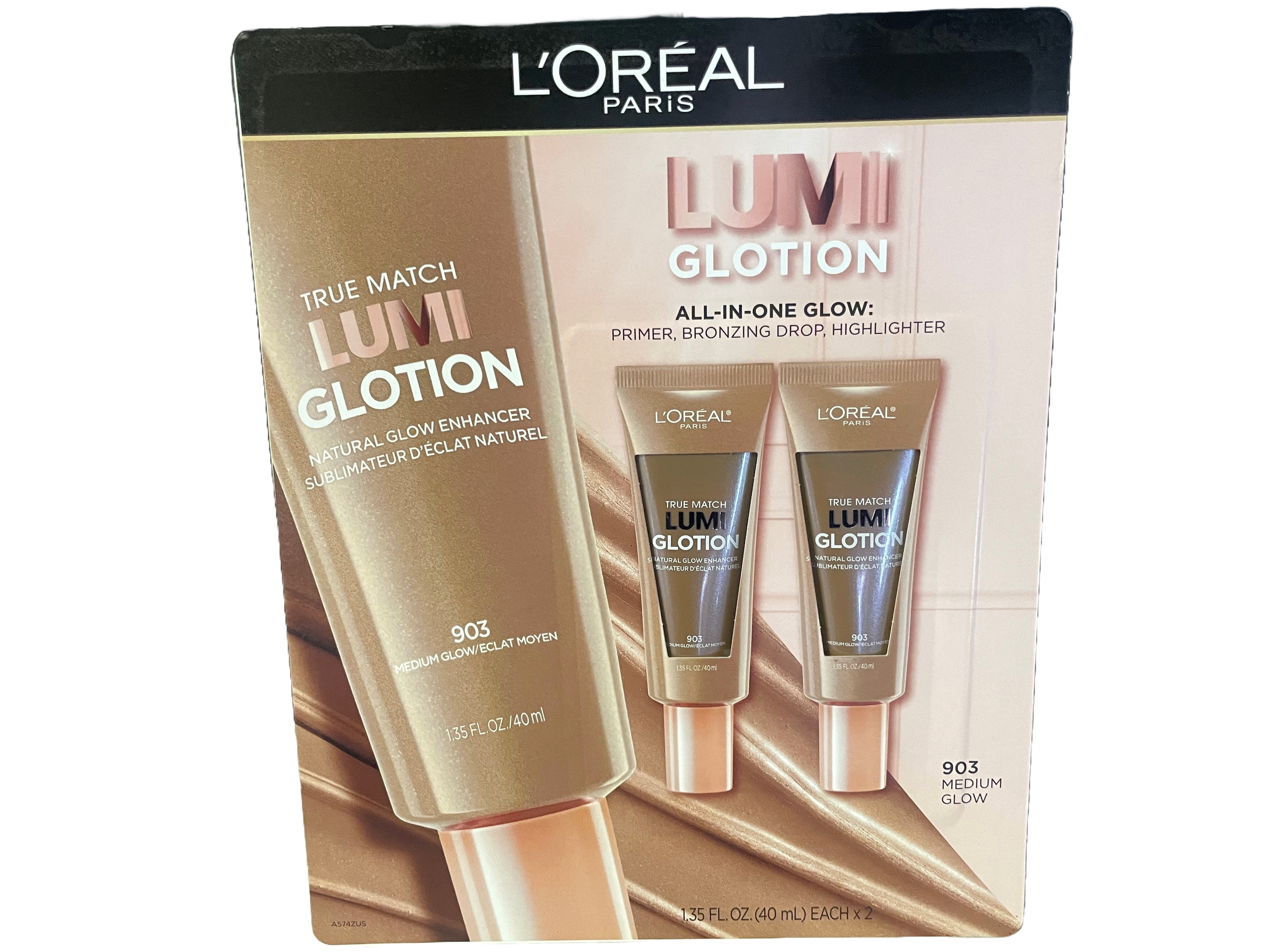 L'Oreal Paris True Match Lumi Glotion Natural Glow Enhancer - 903  Medium Glow, 1.35 oz 2 Pack