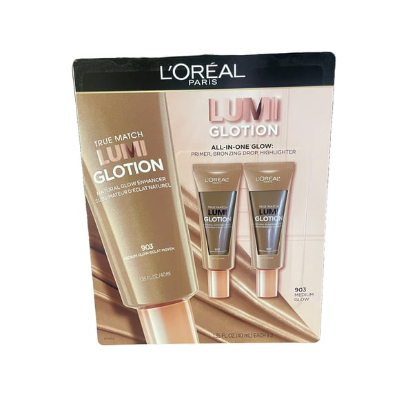 L'Oreal Paris True Match Lumi Glotion Natural Glow Enhancer - 903 Medium Glow, 1.35 oz 2 Pack