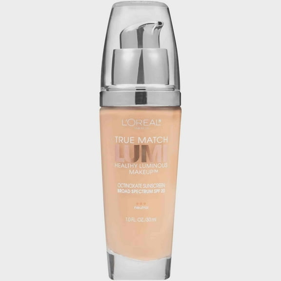 L'Oreal Paris True Match Lumi SPF 20 Liquid Foundation Makeup, N3 Natural Buff, 1 fl oz