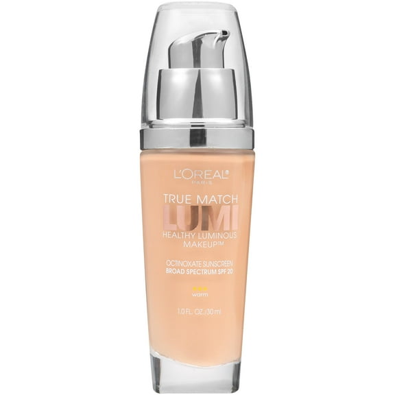 L'Oreal Paris True Match Lumi SPF 20 Liquid Foundation Makeup, W3 Nude Beige, 1 fl oz