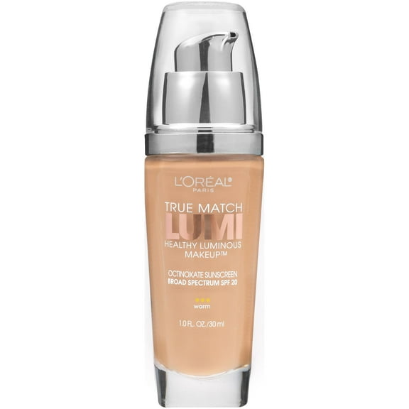 L'Oreal Paris True Match Lumi SPF 20 Liquid Foundation Makeup, W5 Sun Beige, 1 fl oz
