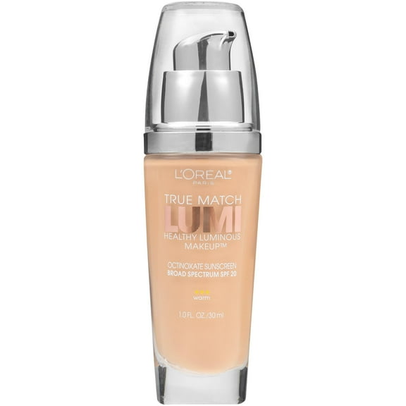 L'Oreal Paris True Match Lumi SPF 20 Liquid Foundation Makeup, W4 Natural Beige, 1 fl oz