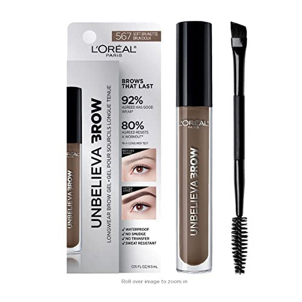 L'Oreal Paris Unbelieva-Brow Longwear Waterproof Tinted Brow Gel, Soft Brunette