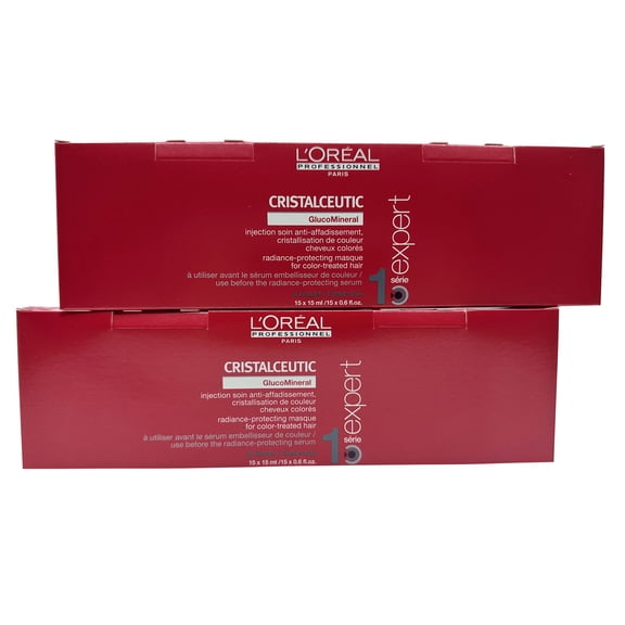 L'Oreal Professionel Cristaceutic GlucoMineral Radiance Protecting Masque Color Treated Hair 15 x 0.06 oz Set of 2