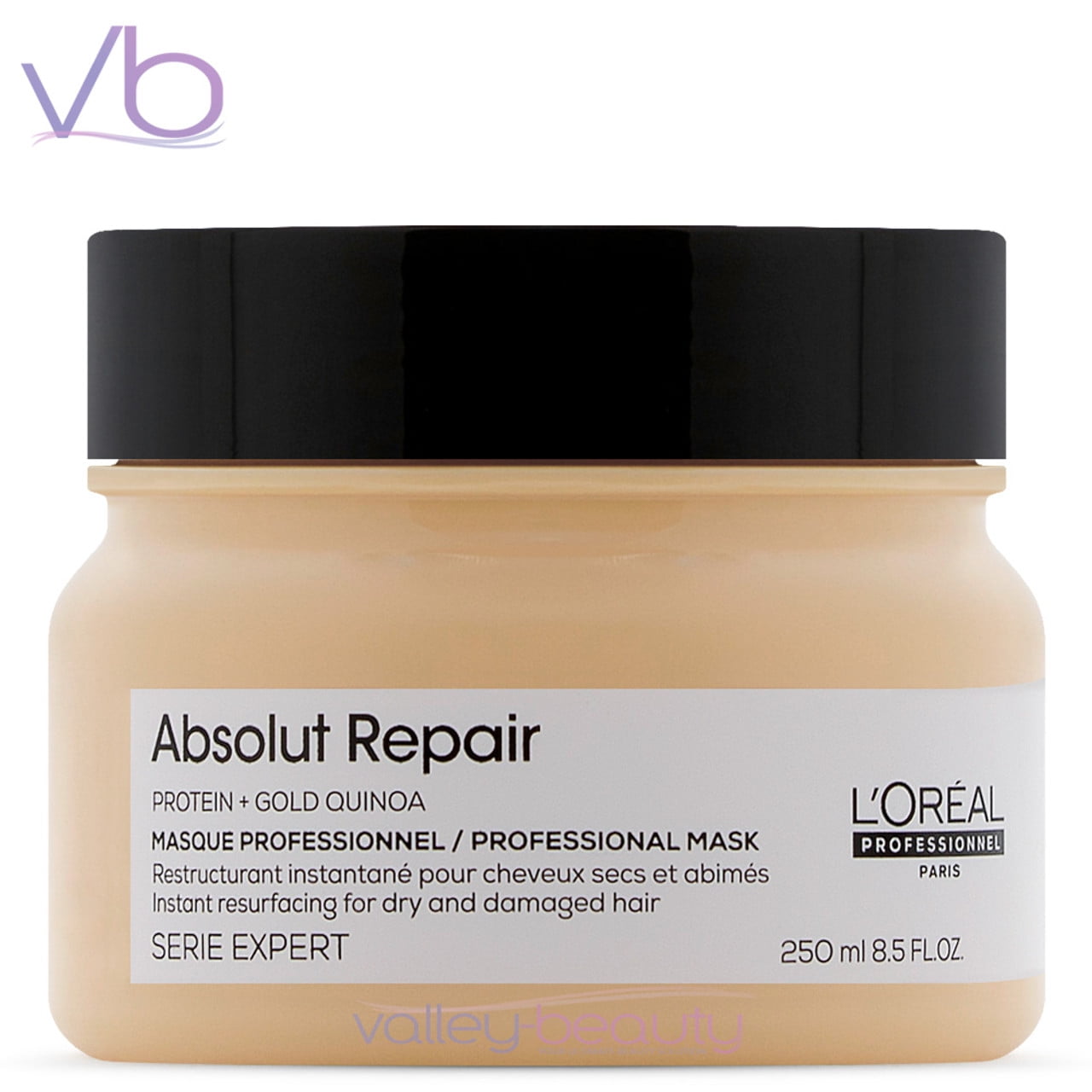 L’Oreal Professionnel Serie Expert Absolut Repair Protein + Gold Quinoa Masque | Deep Treatment for Dry, Damaged Medium to Thick Hair, 250ml