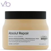 L’Oreal Professionnel Serie Expert Absolut Repair Protein + Gold Quinoa Masque | Deep Treatment for Dry, Damaged Medium to Thick Hair, 500ml