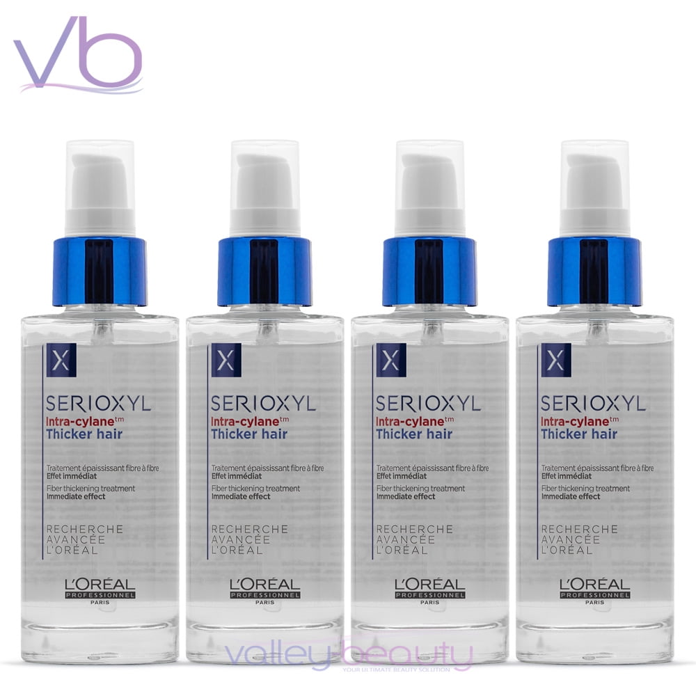 L’Oreal Professionnel Serioxyl Thicker Hair Serum Fiber Thickening Treatment, (Pack of 4