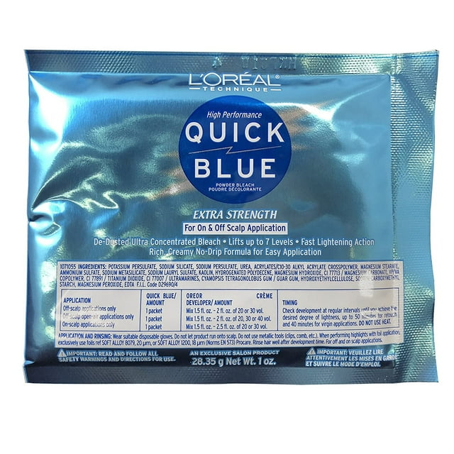 L'Oreal Quick Blue High Performance Powder Bleach, 1 Oz.,Pack of 2