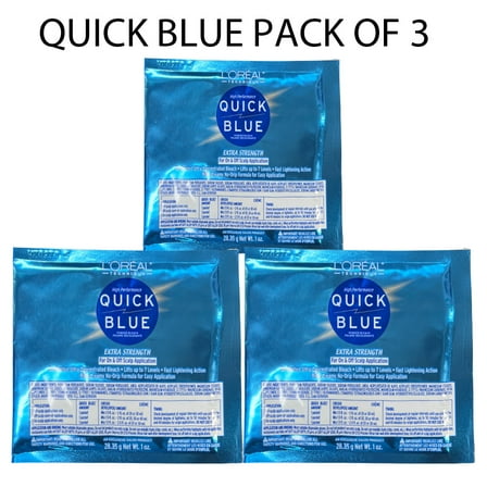 L'Oreal Quick Blue High Performance Powder Lightener Packette , 1 oz ( Pack 3 )