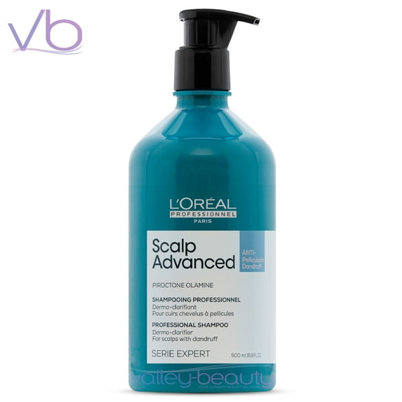 L’Oreal Scalp Advanced Dermo-Clarifier Shampoo | Anti-Dandruff Cleanser for Oily or Dry Scalps with Pump, 500ml