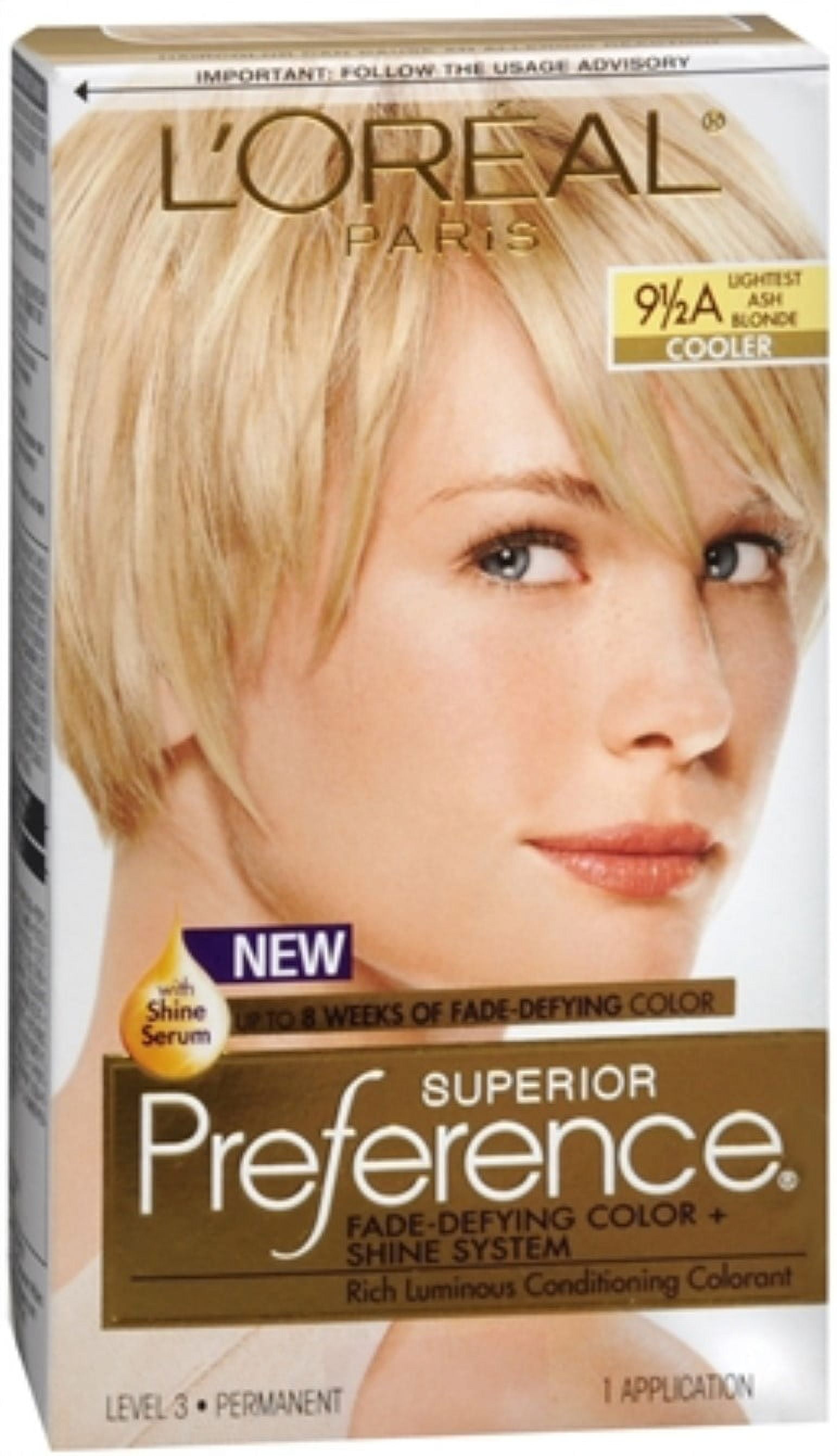 L'Oreal Superior Preference 9-1/2A Lightest Ash Blonde Hair Dye, Pack