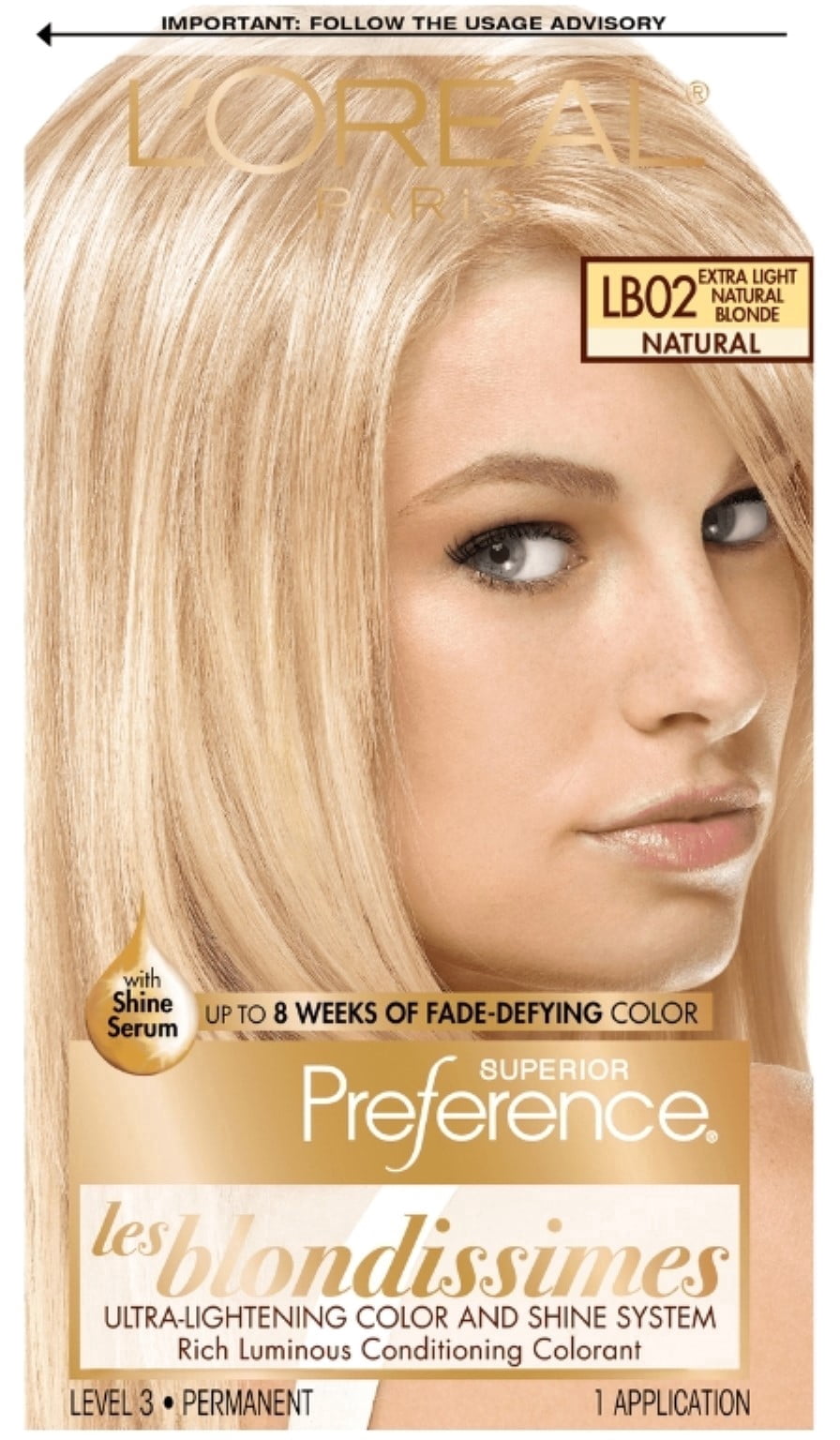 L'Oreal Superior Preference Les Blondissimes, LB02 Extra Light Natural Blonde (Natural) 1 ea (Pack of 3)