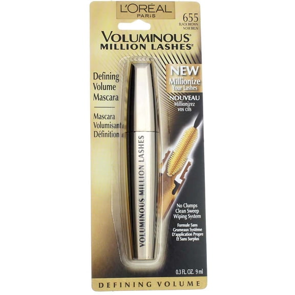 L'Oreal Voluminous Million Lashes Mascara, Black Brown [655]