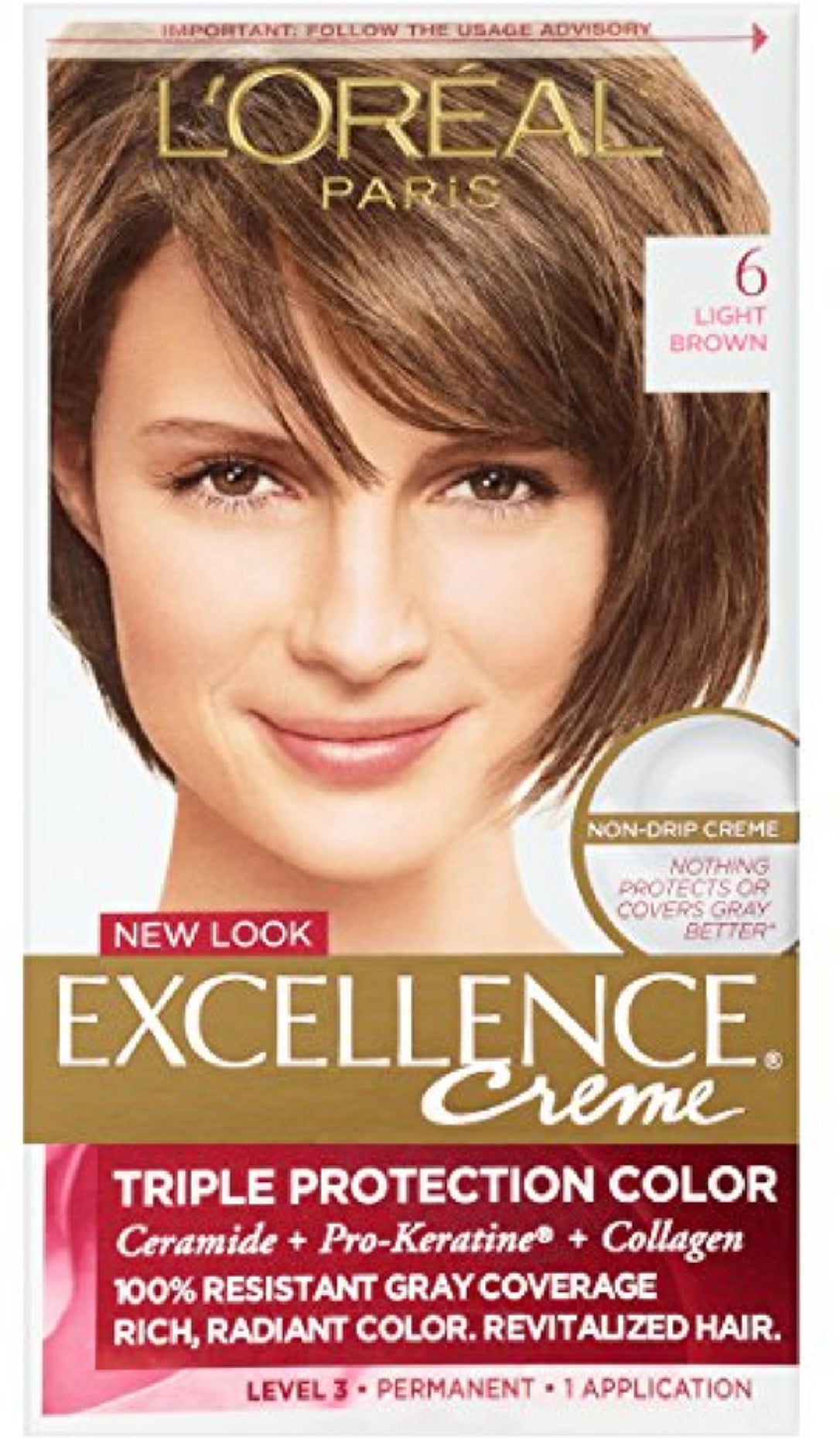 L'OrealParis Excellence CrÃ©me Permanent Hair Color, 6 Light Brown 1 ea