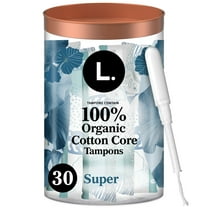 L. Organic Cotton Super Absorbency Tampons, 30 Count 