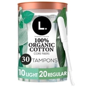 L. Organic Cotton Light and Regular Absorbency Tampon 30 MIX 2X