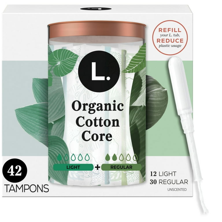 L. Organic Cotton Tampons DuoPack - Light/Regular Absorbency, 42