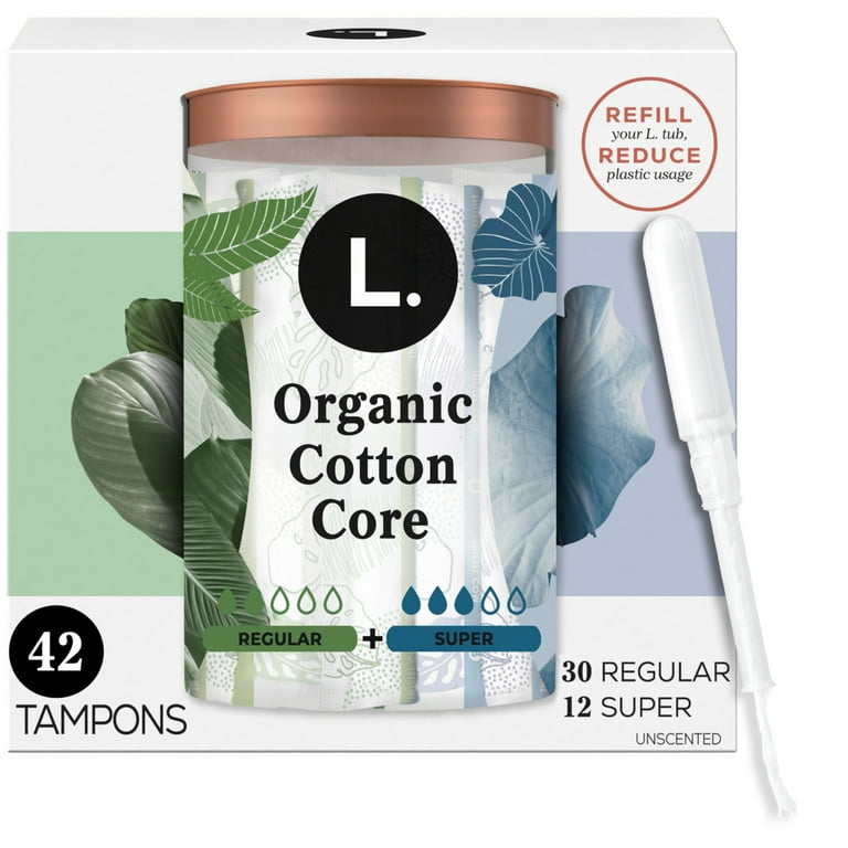 L. Organic Cotton Tampons DuoPack - Regular/Super Absorbency, 42