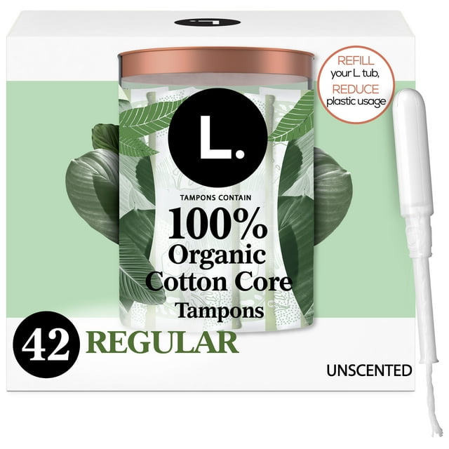 L. Organic Cotton Tampons Regular Absorbency, 42 Ct
