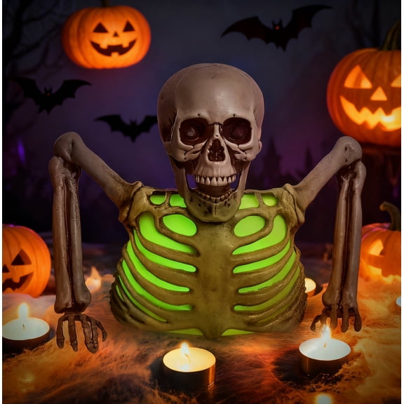 L'PICA Halloween Colorful Groundbreaker Skeleton, Different Light Colors,Halloween Decorations