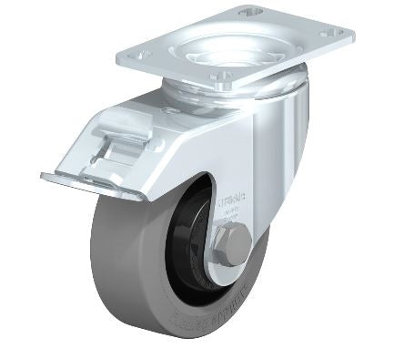 L-POEV 89K-12-FI-SG-FK Swivel Caster with Brake, 3-1/2