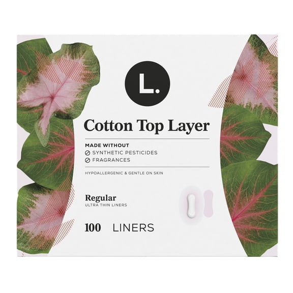 L. Pads Ultra Thin Cotton Top Layer Regular 100 Count (Pack of 2)