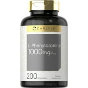 L Phenylalanine 1000mg | 200 Capsules | Free Form Supplement | by Carlyle