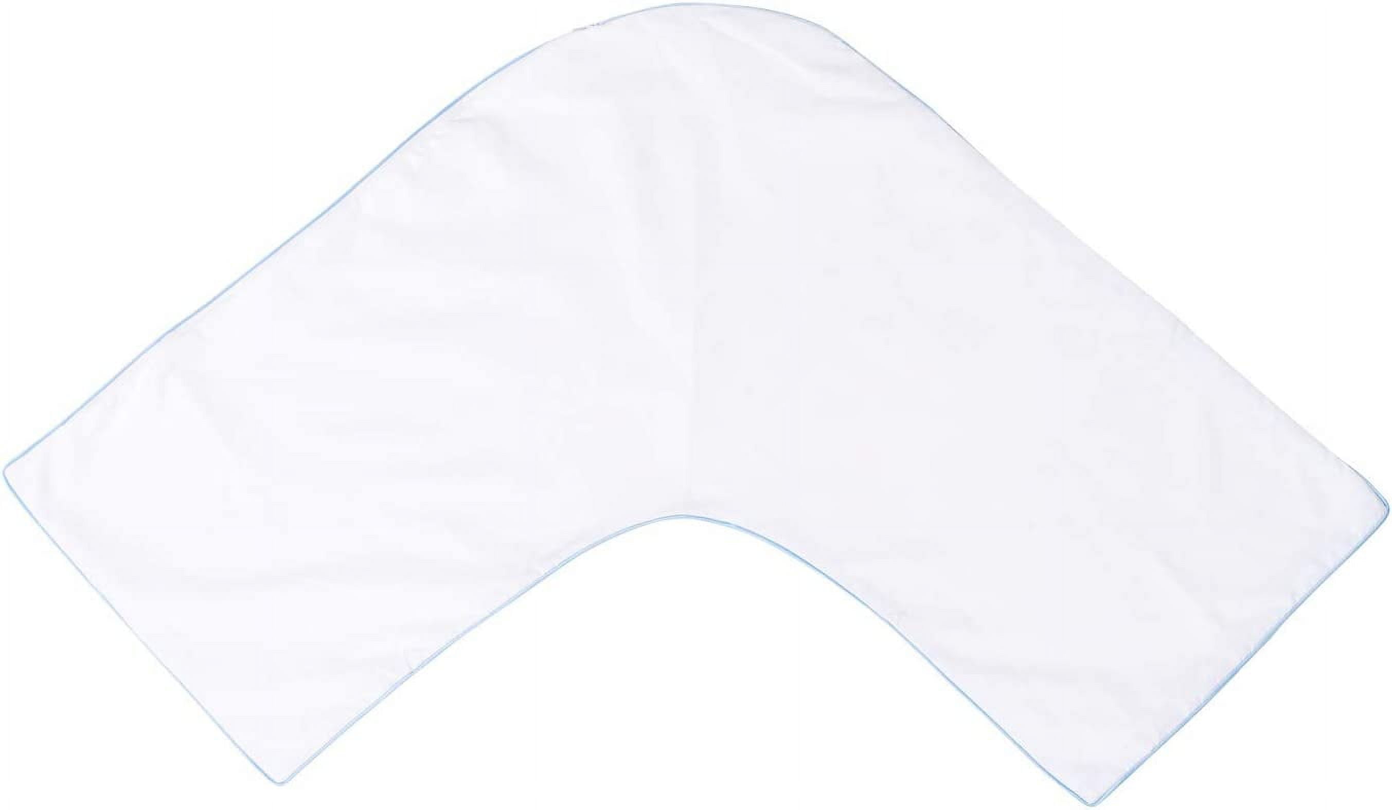 L  Pillow Case ver - 2 Pack Boomerang Body Pillow ver with Eyeglass Pouch (White)