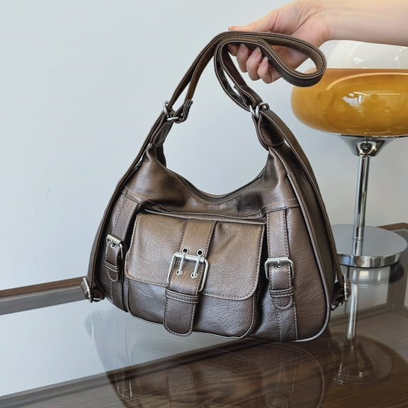 L-QIANQ Women's Fashion Crossbody Bag Shoulder Bag, Ladies Satchel Bags Waterproof PU Leather Schoolbag Backpack, Multiple Carrying Methods Convertible,Champagne