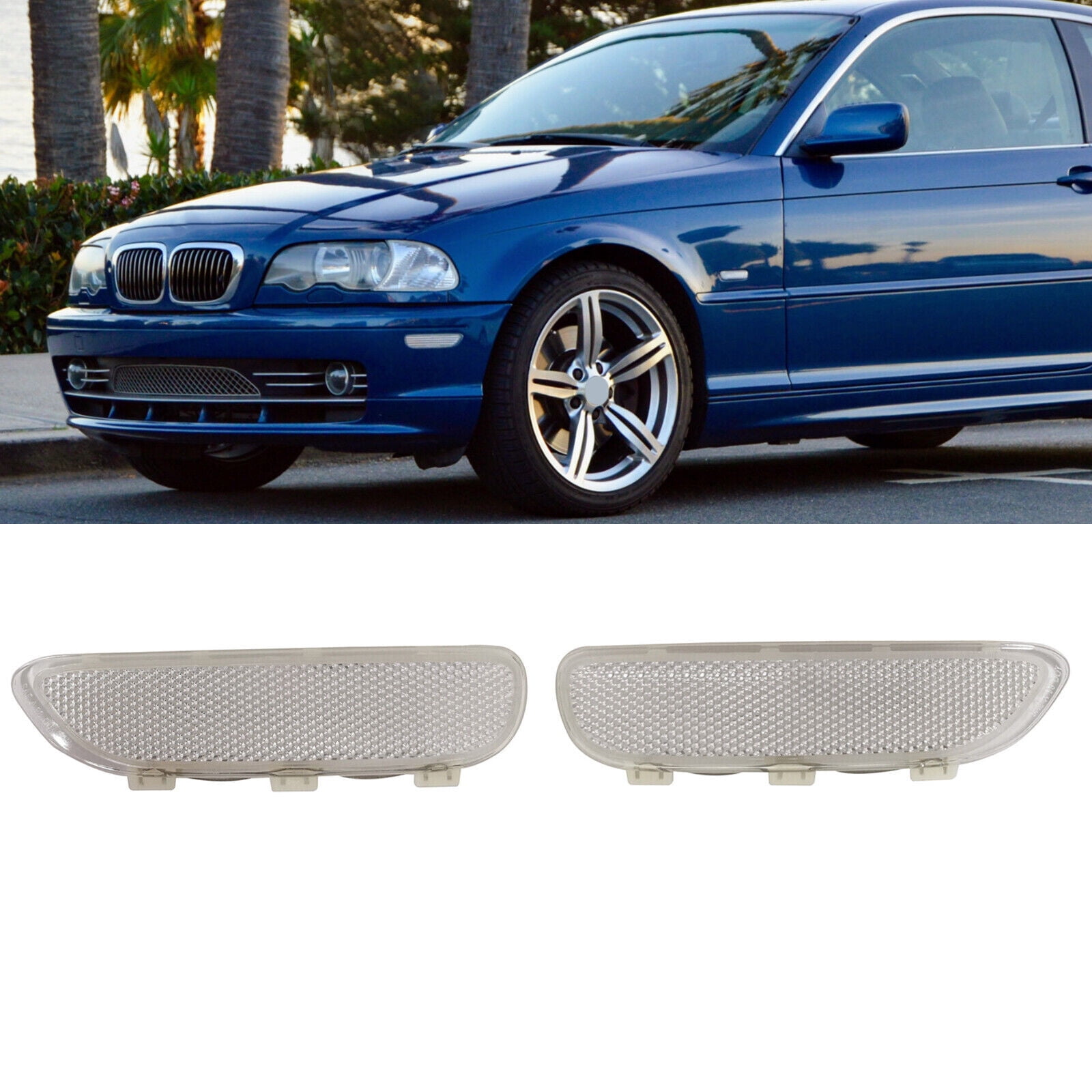 Amber Lens Front Bumper Side Marker Reflector For BMW E46 M3 Coupe 2001 2006