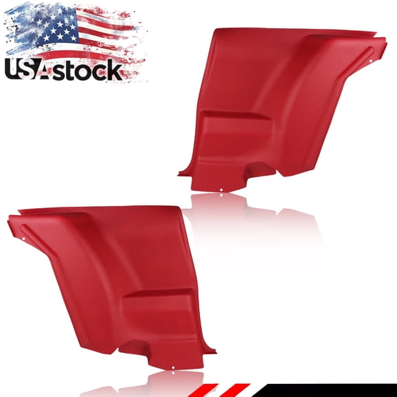 L&R Red Lower Plastic Rear Armrest Seat Inner Side Panels Shield Cover For 1972 1973 1974 1975 1976 1977 1978 1979 1980 1981 Chevy Camaro & 1Pontiac Firebird