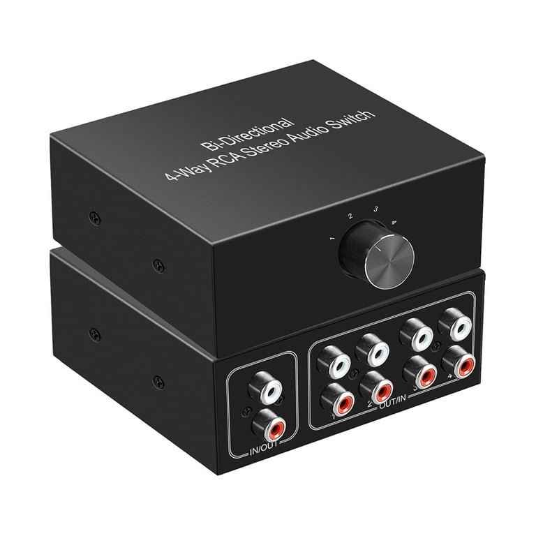 L R Sound Channel Audio Switch Splitter RCA Stereo Switch Selector Audio Ports Walmart