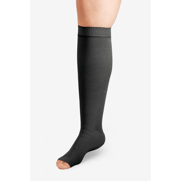 L&R USA Solaris ExoStrong Below Knee w/Silicone Top - 20-30 mmHg Long Black Large