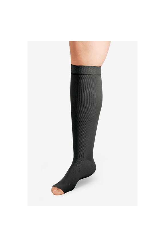 L&R USA Solaris ExoStrong Below Knee w/Silicone Top - 20-30 mmHg Long Black Large