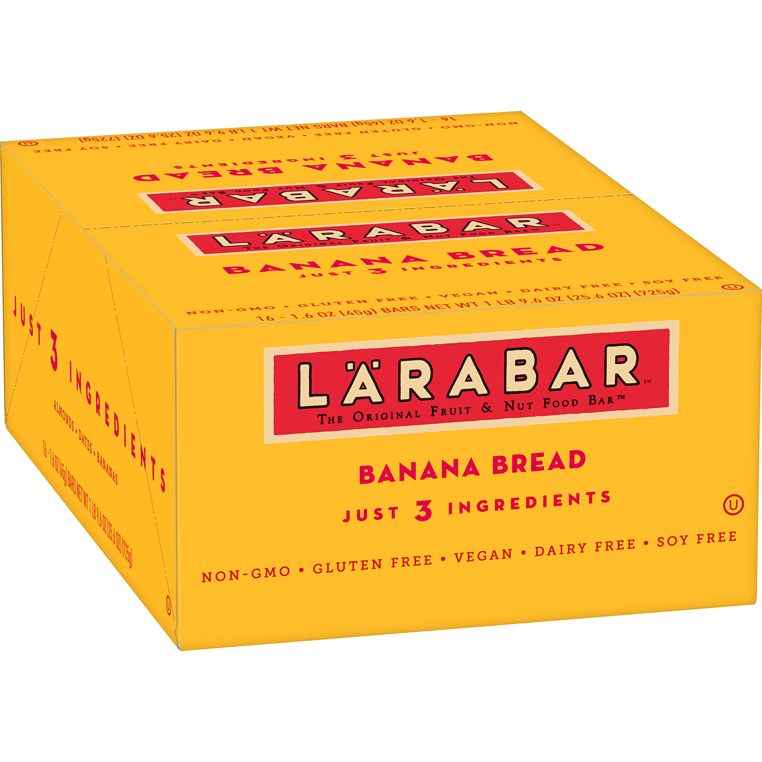 LÄRABAR Gluten Free Bar, OIF8 Banana Bread, 1.6 oz Bars (16 Count