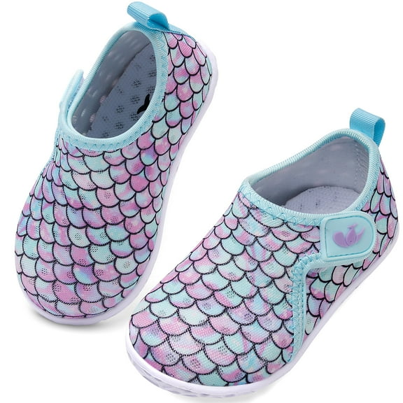 L-RUN Baby Boys Girls Barefoot Swim Pool Water Shoes Beach Walking Sandals Athletic Sneakers Fishscale 6-12 Months